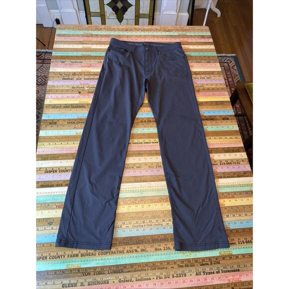 prAna Pants Mens 32x32 Gray Slim Fit Breathe Hiking Camping Outdoors *FLAW - Picture 1 of 14